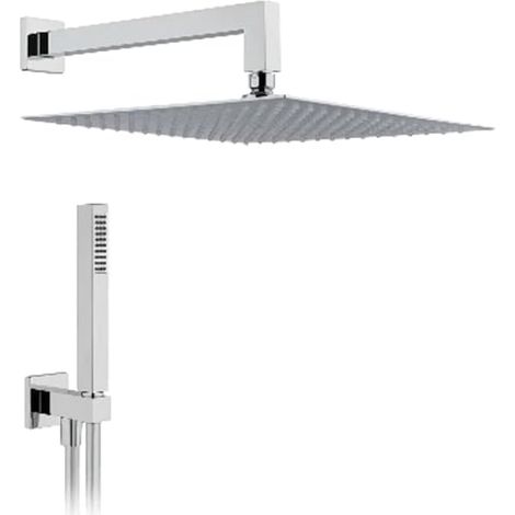 VICAR Kit SOFFIONE Doccia Quadro Lunghezza 250 x 250 Braccio Lunghezza 350 mm