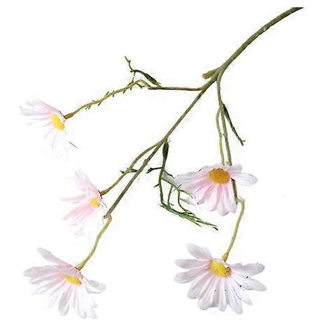 Branche de fleurs artificielles avec tige, 5 branches, 5 têtes, pour la maison, un mariage ou une fête, en fausse soie.rose (1/5)