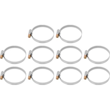 Lot de 10 colliers de serrage en acier inoxydable, mini colliers de serrage résistants à la corrosion, adaptés aux industries automobile, pétrochimique et pharmaceutique, 25-38 mm. (1/5)
