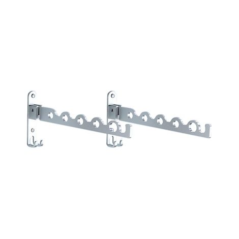 Wandkleiderständer, klappbare Garderobe, Wäscheständer, Wandwäschetrockner für Badezimmer, Schlafzimmer, Waschküche (Silber, x2) (1/5)