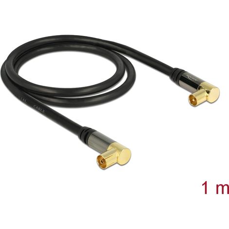 Delock 88781 cable coaxial 1 m iec rg-6/u negro