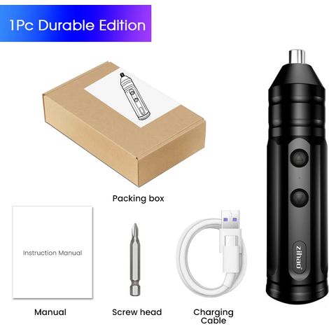[JAMAIS UTILISÉ]jeu de tournevis électriques sans fil, Rechargeable, intelligent, automatique, embouts multifonctions, Kit de tournevis, (1/5)