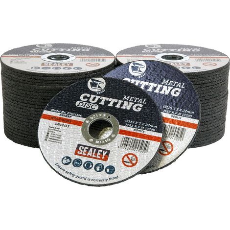 Sealey 115 x 3mm Cutting Disc 22mm Bore - Pack of 50 PTC/115C50