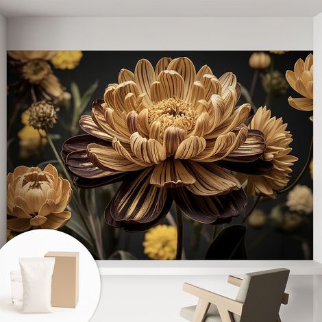 Papier peint avec colle pour décoration moderne de salon chambre à coucher cuisine et bureau Facile Élégance florale 152x104 cm (1/5)