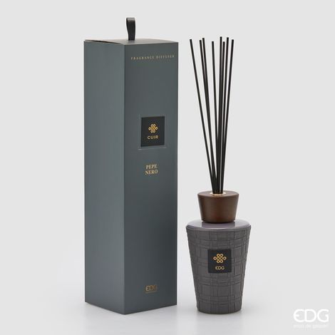 EDG Profumatore Bottiglia Cuir Pepe Nero 1000 ml H 22 cm