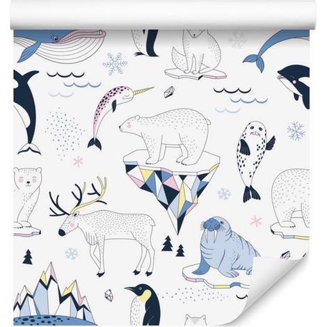 Papel pintado de animales salvajes para salón y dormitorio, 50x1000 cm. (1/5)