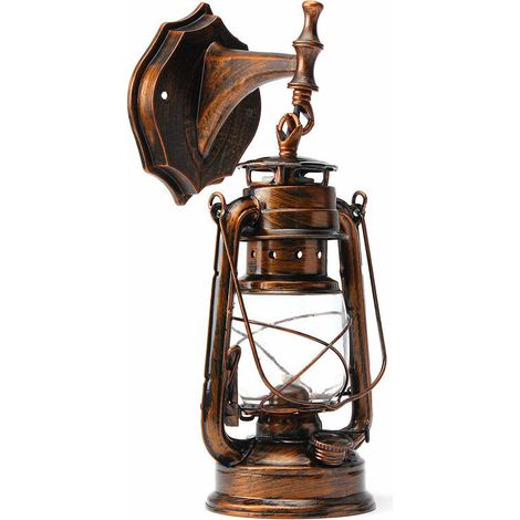 VURAHOME -Rétro Antique Vintage Lanterne Rustique Lampe Applique Murale Luminaire Extérieur E27 (Or, Applique Type C) (1/2)