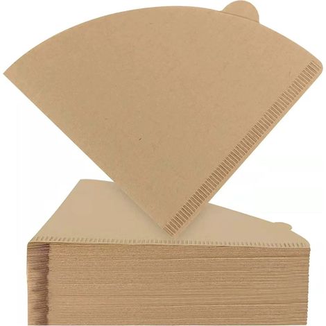 100 Filtres à café jetables, forme conique V, taille 2, papier naturel non blanchi, pour cafetière et friteuse, usage restaurant (1/5)