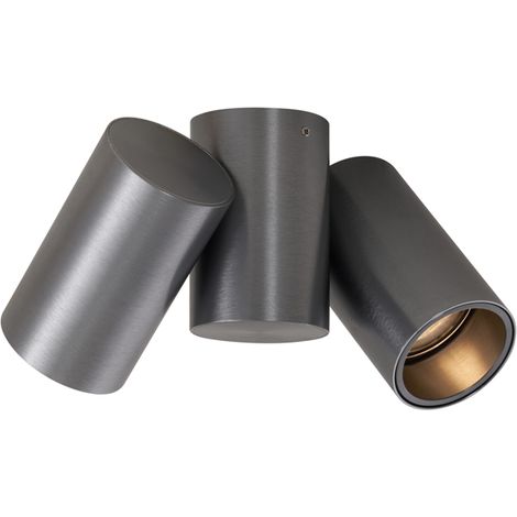 Design Recessed Spotlight Gunmetal GU10 50mm 2-Light Tiltable - Michael