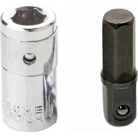 Adaptateur pour douille à impact 1/4" carré vers 1/4" hexagonale + adaptateur pour douille de perçage 1/4" - Mandrin à changement rapide pour visseuse à impact - Outils à main (1/5)