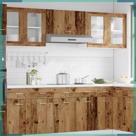 856119 Vitrine suspendue 'Lyon' Bois ancien 80 x 31 x 60 cm Bois d'ingénierie (1/5)