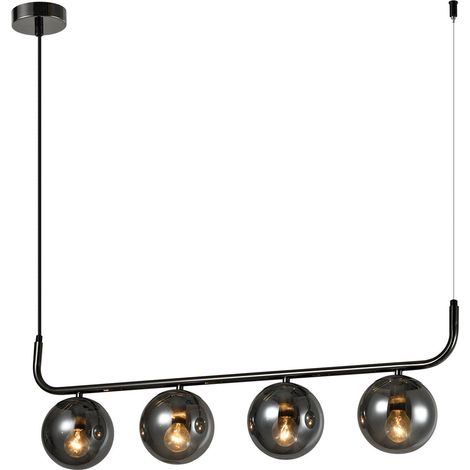 Lampe de table Graphite avec boules en verre fumé 4xE14 10W ALISA Light Prestige (1/5)