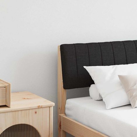 Gepolstertes Kopfteil Schwarz 180 cm Massives Kiefernholz