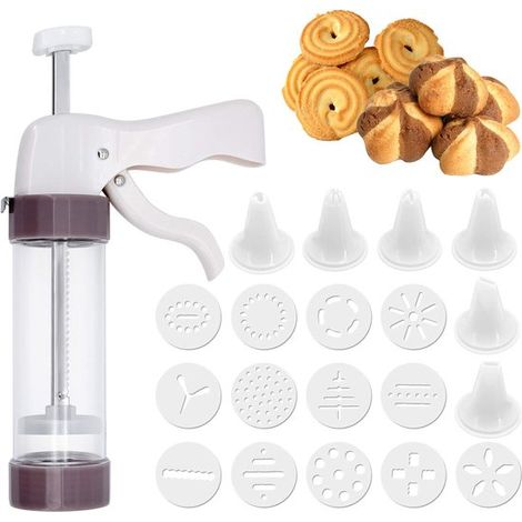 Juego de pistola para hacer galletas, set para hornear y decorar galletas para pasteles caseros con 13 discos y 6 boquillas.