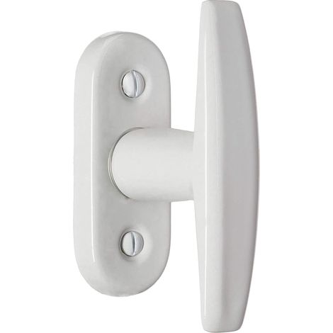 1 - Poignée de fenêtre - Aluminium - Style classique avec vis entraxe 43mm et carré 7mm pour ouverture sécurisée Blanc 43x7mm