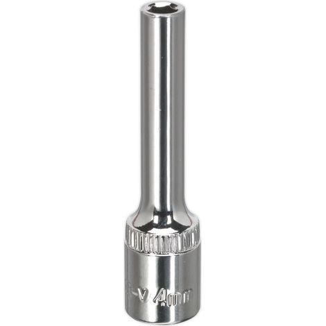 Sealey SP1404D Premier Fully Polished Deep Socket 1/4""Sq Drive 4mm