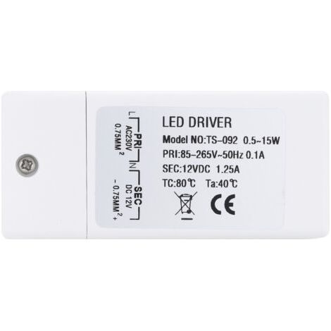 Entrée: 85-265V sortie: DC 12V 1.25A DC 15W, ampoule LED transformateur driver convertisseur conducteur alimentation de tension constante