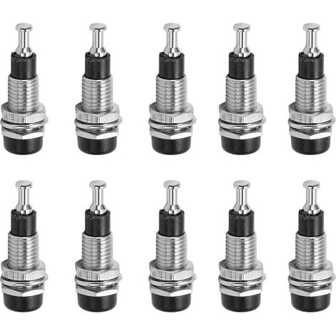 Lot de 10 prises femelles banane nickelées 2mm, bornier de panneau noir, montage sur panneau J.40006 (1/5)