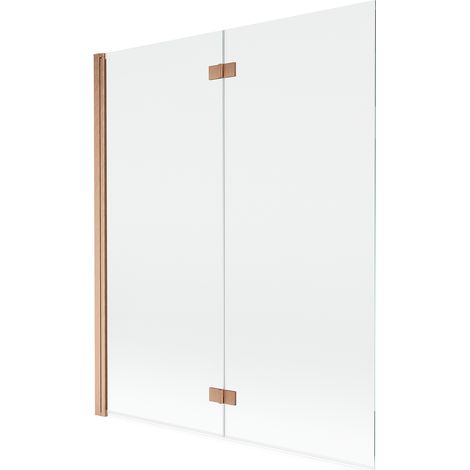 Mexen Mist pantalla de ducha de 2 hojas izquierda 140 x 150 cm, transparente, cobre cepillado - 8A9-140-002-65-00-L (1/5)
