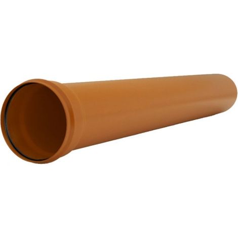 TUBO 2 BICCHIERI AD INNESTO IN PVC CON GUARNIZIONE RAL 8023 - ø100 MT 1  RAL 8023
