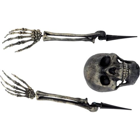 3pièces Décorations de Crânes Halloween Plastique Squelettes Terrifiants Accessoires pour Fête Halloween Décorations pour Maison et Bar