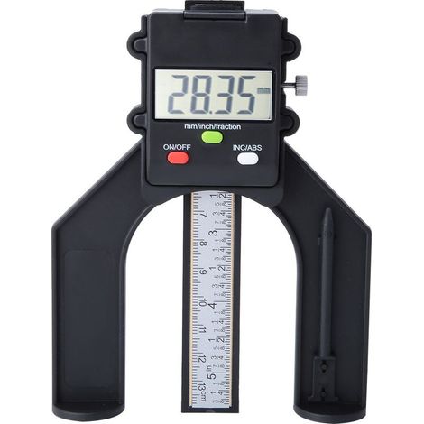 Jauge de profondeur numérique, règle d'affichage de la profondeur de 0 à 80 mm Affichage LCD magnétique Main de travail du bois numérique (1/5)