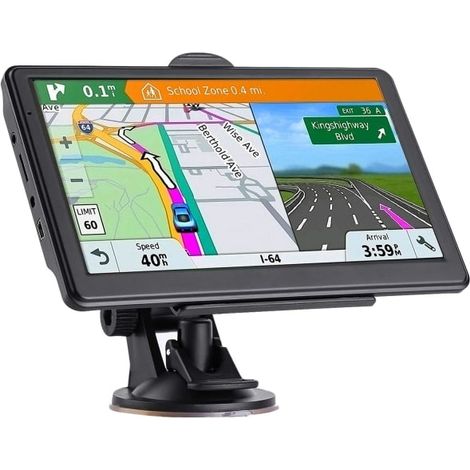 Navigatore GPS per auto, mappe aggiornate al 2024, schermo touch da 7 pollici, controllo vocale, compatibile con indicazioni di direzione, supporto per avviso di velocità e semaforo rosso. (1/5)
