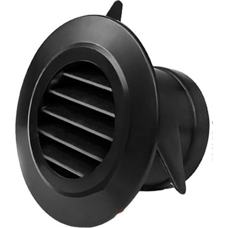Grille d'aération ronde en ABS sans bruit de 75 à 200 mm pour ventilateur d'extraction de salle de bain et cuisine, Noir, 75 mm (1/5)