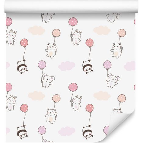 Papier peint animaux avec ballons pour salon et chambre 50x1000 cm (1/5)
