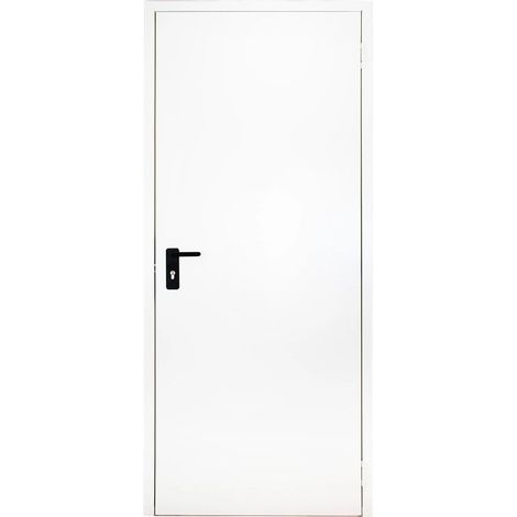 Porta da cantina multiuso tamburata reversibile in acciaio zincato verniciato bianco - 70xH200 cm (1/5)