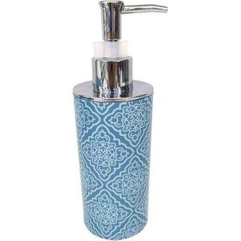 Cleafe - Dispenser Portasapone Liquido Celeste Con Maioliche Arredo Accessori Bagno 87025 - (1/2)