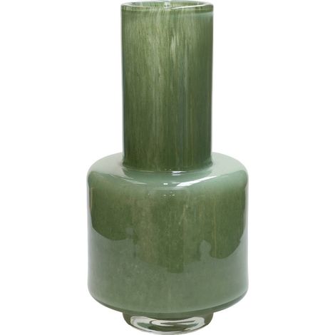 Vase en verre soufflé à la bouche vert pour fleurs séchées et décoration intérieure - PANGIVO (1/3)