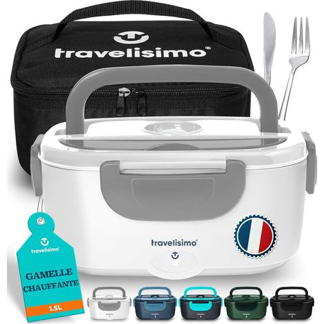 Gamelle Chauffante 100W Lunch Box Chauffante 1,5L Boite Alimentaire Chauffante 3 en 1 220V 24V 12V, Bento Isotherme Chaud, Acier Inoxydable, Rechauffer Repas pour Voyage et Bureau (1/5)