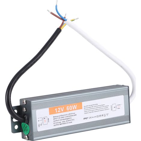 Alimentation LED ultra-mince et étanche 60 W, pilote d'alimentation AC110-250 V (50/60 Hz) (DC12 V) (1/5)