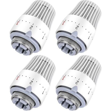 Tête thermostatique radiateur 4 pièces – Raccord M30 x 1,5 – Plastique et métal – Fonction antigel pour prévention gel (1/5)