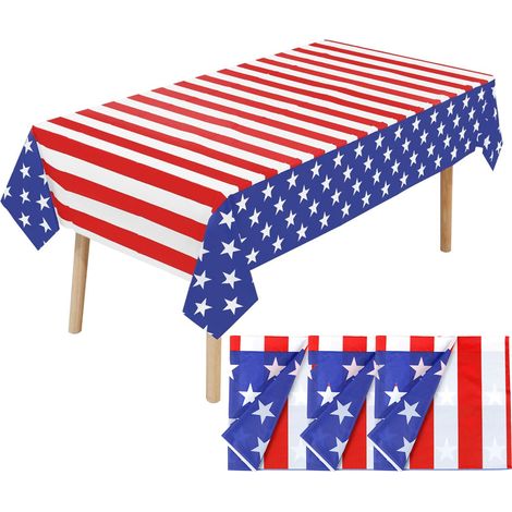 3 nappes jetables Divers accessoire de portail, 137 x 274 cm, rouge bleu blanc, pour fêtes patriotiques et commémorations (1/5)