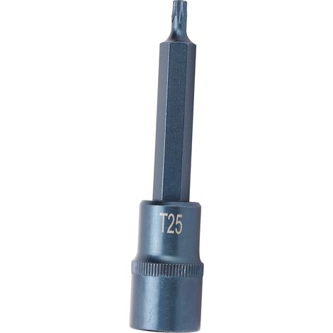 Embout de tournevis Torx, douille carrée 1/2 pouce, acier allié S2 pour clés, 100 mm (1/5)