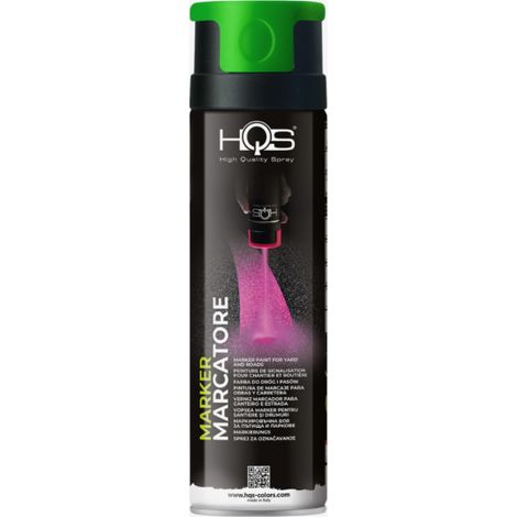 Peinture aérosol vert fluo pour marquage routier et construction 500 ml HQS