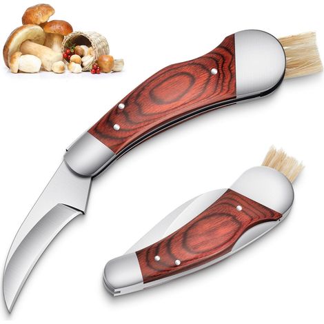 Couteau à Champignons Portable Brosse Couteau Outdoor Pliant pour Cueilleurs de Champignons (1/5)