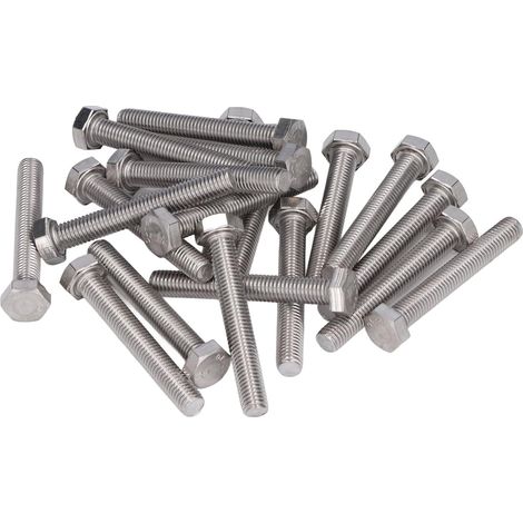Boulon Hexagonal A2 70 Boulon à Tête Hexagonale en Acier Inoxydable M10x1,5 DIN 933 Entièrement fileté 20 Pièces Filetage Grossier pour l'ingénierie de Construction, le Garage et le (M1070) (1/5)