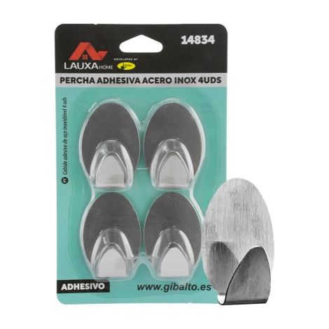 Perchas Multifunción Lauxa Home Acero Inoxidable 1Kg 4uds Pack 12 Uds (1/2)