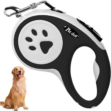 Einziehbare Hundeleine, flexible Leine, robustes, verwicklungsfreies Band, für kleine und mittelgroße Hunde, Katzen und Haustiere bis 20 kg, 5 m