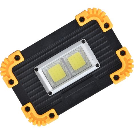 Mini projecteur LED COB, projecteur d'urgence, chargement USB, double lampe carrée pour camping, tente et travaux extérieurs. (1/5)