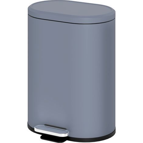 Küchenabfalleimer, 6 Liter, Metall-Treteimer mit Inneneimer, Deckel mit Soft-Close-Funktion, 24,5 x 21,5 x 29,5 cm, grau (1/5)