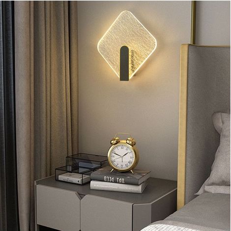 Wall light of indoor in acrylic, wall light LED 5W, lamp of bedside for bedroom, living room, balcony, walkway, wall light Nordic modern, light warm (1/4)