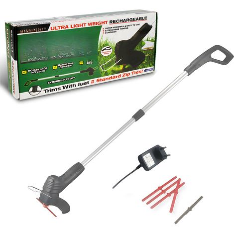 Tondeuse à gazon sans fil avec système de ramassage, tondeuse de finition et outil de bordure, outils de jardin alimentés par batterie lithium-ion 4 V 2 Ah (1/5)