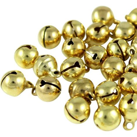 100 goldfarbene Metallglöckchen – ideal für Hochzeiten, Partys, als Geschenk, für Bastelarbeiten und gemütliche Abende. Farbe: Gold (1/5)