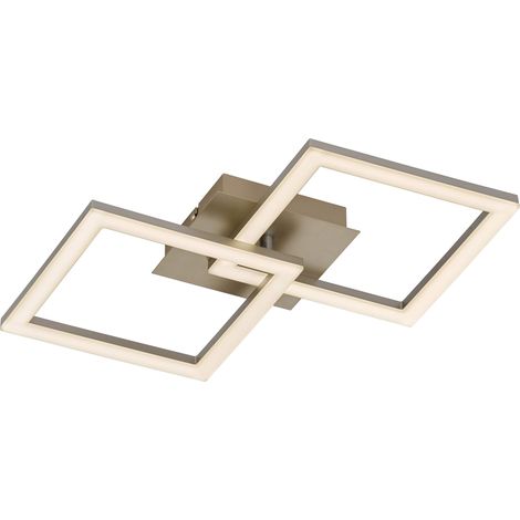EGLO Huerta Plafoniera LED da soffitto, lampada da soggiorno, plafoniera a 2 luci, lampada da cucina in metallo argentato e plastica bianca, bianco caldo, 52,5 cm (1/4)