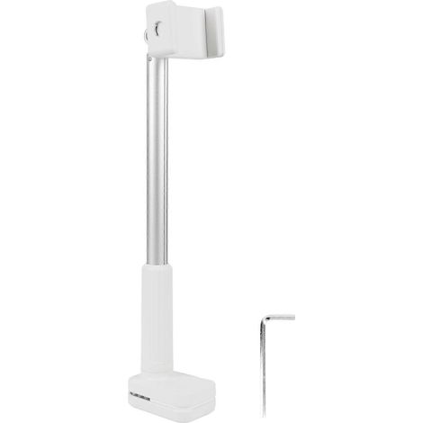 Support de téléphone de bureau à hauteur réglable, support de téléphone multi-angles à fixation supérieure avec clip, adapté aux têtes de lit, aux tables de chevet et aux bureaux. (1/5)