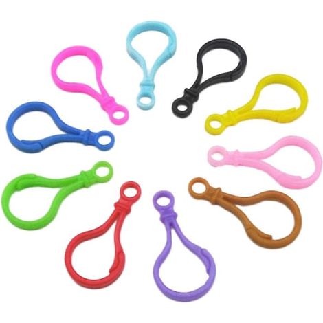 100 clips en plastique pour porte-clés, crochets et boucles de rechange, accessoires de fabrication de porte-clés (1/3)